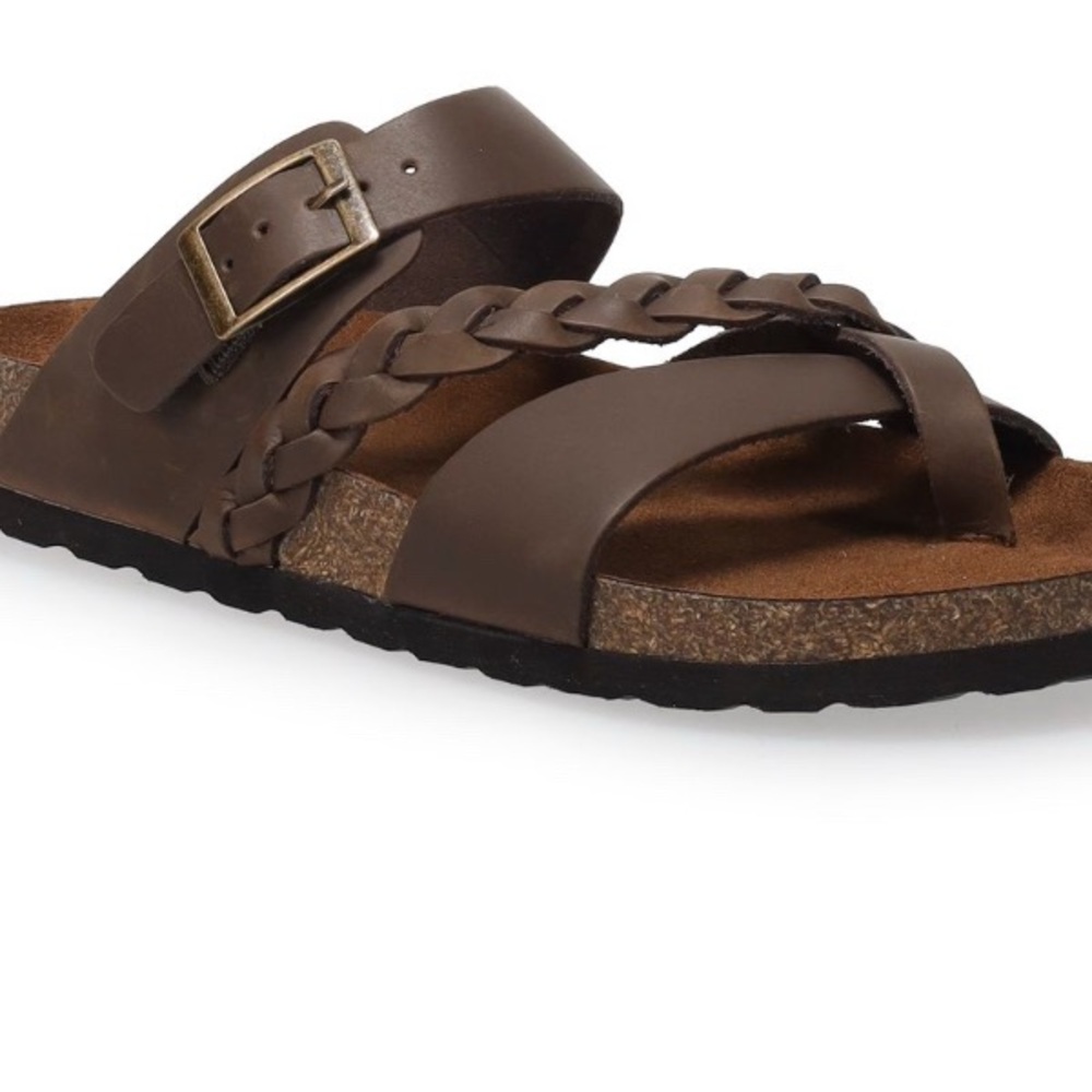Chic Brown Braided Sandals with Buckle